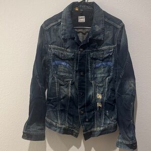 G-Star Raw Denim Jacket with Yellow Accents